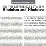 ON THE DIFFERENCE BETWEEN Hinduism and Hindutva