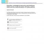 Populism, ontological insecurity and Hindutva: Modi and the masculinization of Indian politics