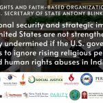 22 international orgs’ write to Blinken over India’s CPC designation