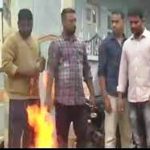 Hindu right-wing groups set Christian religious books on fire in Karnataka