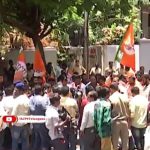 Hyderabad: BJP protests demanding removal of Urdu option in TSPSC exams