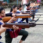 VHP’s Durga Vahini trains girls in self defence; rifle, judo-karate, lathis among attractions