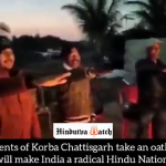 Hindu Surksha Sena members took an oath to boycott Muslims and turn India into a Hindu nation