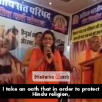 Hindu extremist leader Pooja Shakun Pandey took an oath to pick up weapon and kill heretics.