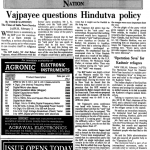 Vajpayee questions Hindutva policy (1991)