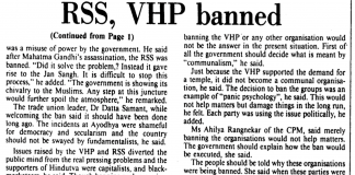 RSS, VHP banned
