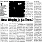 How Hindu is Saffron? (1992)