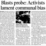 Blasts probe : Activists lament communal bias (2006)