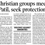 Christian groups meet Patil, seek protection (2008)