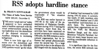 RSS adopts hardline stance (1992)