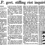 UP govt stifling riot inquiries (1990)