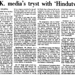 U.K Media’s tryst with ‘Hindutva’ (1991)