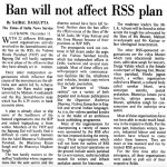 Ban will not affect RSS plan (1992)