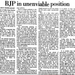 BJP in unenviable position ( 1992)