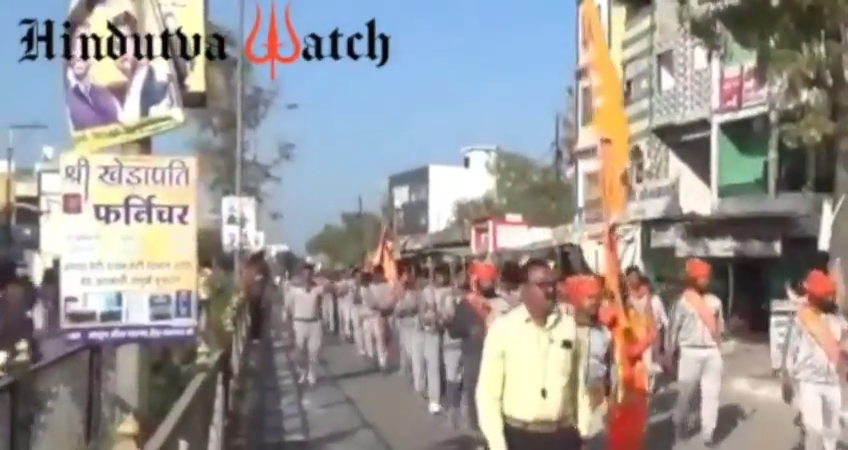 Vishwa Hindu Parishad, Bajrang Dal members march on streets holding swords,  canes ( - Hindutva Watch