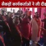 Bajrang Dal and Vishwa Hindu Parishad members distribute trishuls