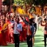 Vishwa Hindu Parishad & Bajrang Dal members distribute tridents