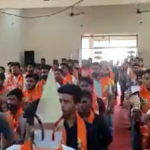 Bajrang Dal members distribute tridents