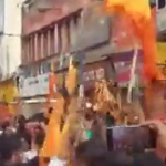 Bajrang Dal members brandish swords during Ram Navmi procession