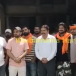 Vishwa Hindu Parishad and Bajrang Dal members protest against construction of two churches