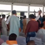 VHP, Bajrang members distribute trishuls (tridents) among Hindus to protect the nation and religion