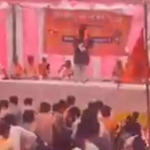 Vishwa Hindu Parishad and Bajrang Dal leaders distribute Trishuls (tridents) among 500 Hindus in Banswara