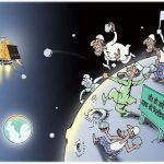 Editor of Sudarshan News posts controversial cartoon showing Muslims pelting stones at Chandrayaan 3 ( Vartha Bharati )