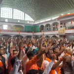 Vishwa Hindu Parishad and Bajrang Dal distribute sharp edged tridents among hundreds of Hindu men