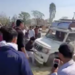 Angry mob damaged a pickup truck for allegedly transporting beef