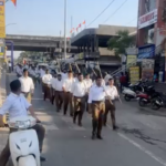Members of the Rashtriya Swayamsevak Sangh marched through the streets, wielding canes to the beats of drums