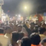 BJP’s Navneet Rana directs imaginary arrow while passing through a mosque