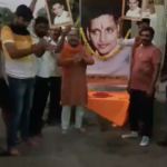 Hindu Sena members celebrate birth anniversary of Mahatma Gandhi’s assassin Nathuram Godse.